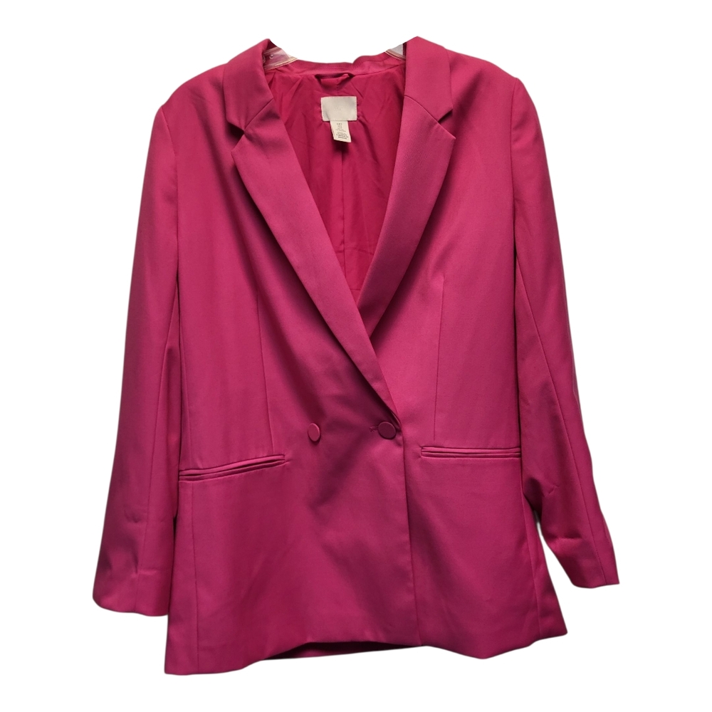 H&M Vibrant Cerise Pink Double-Breasted Blazer - Size S